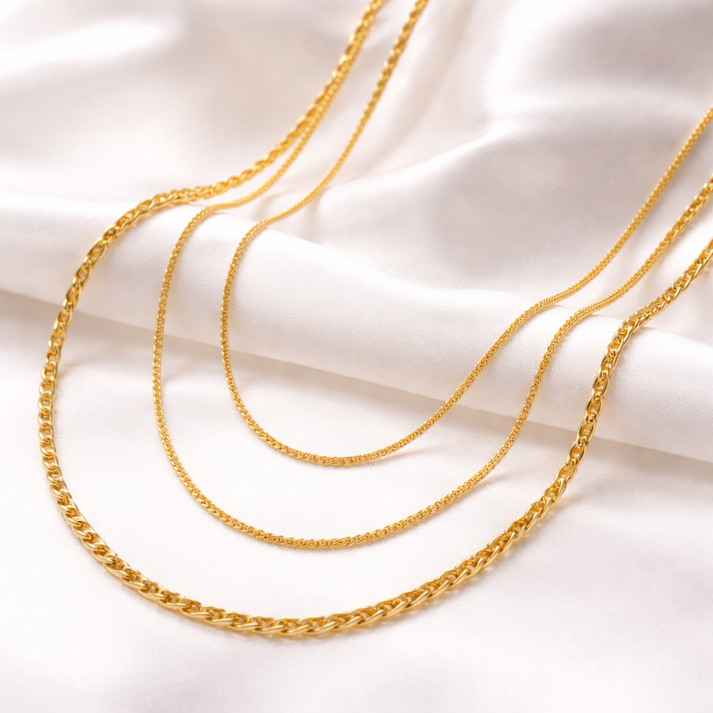 Layered Gold Chain Necklace Set