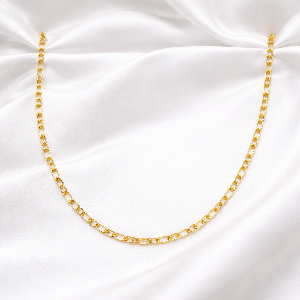 Minimalist Gold Mixed Link Necklace