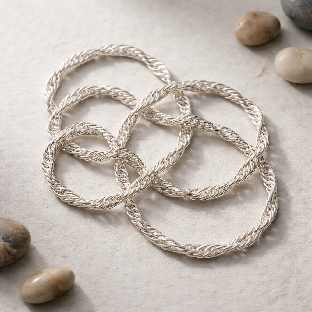 Minimalist Silver Twisted Chain Necklace