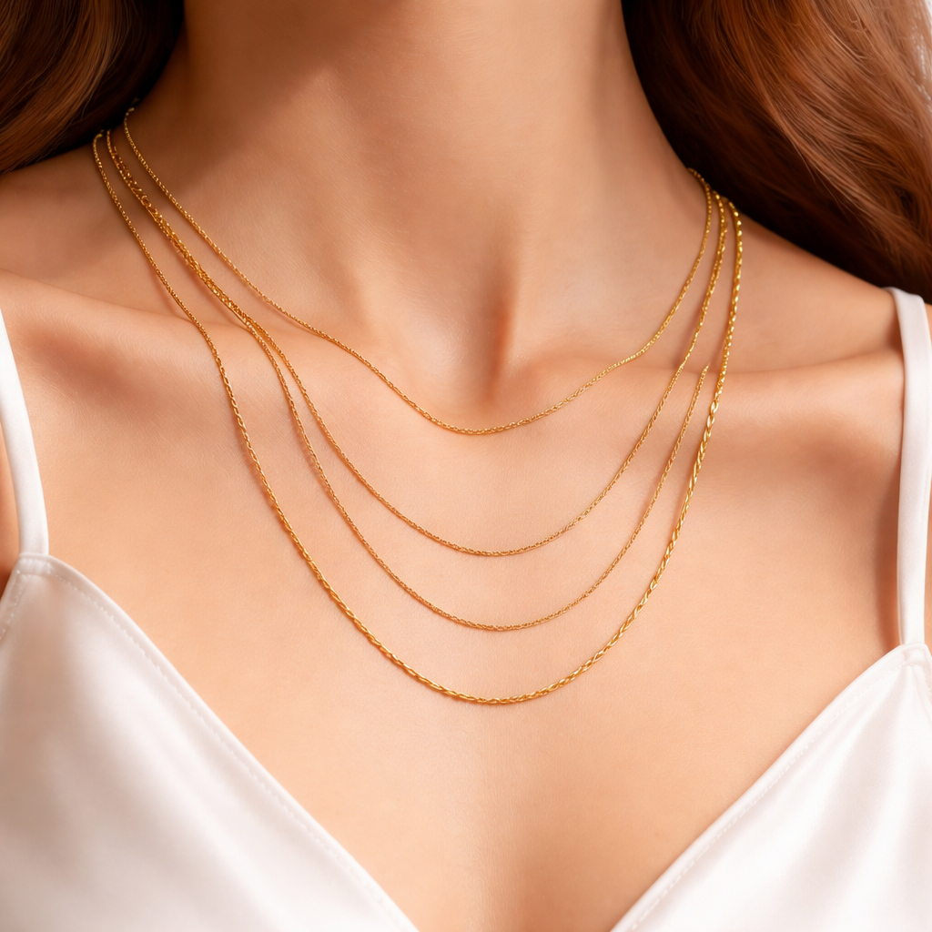 Layered Gold Chain Necklace Set