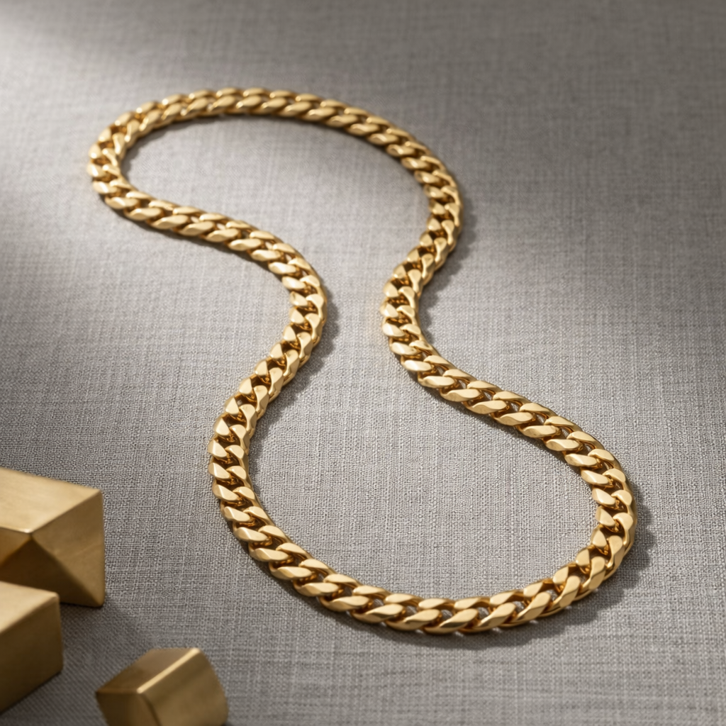 Minimalist Gold Wide Cuban Link Necklace