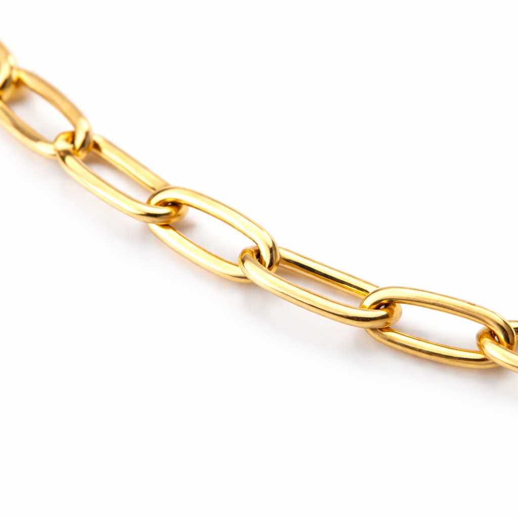 Minimalist Gold Geometric Link Necklace