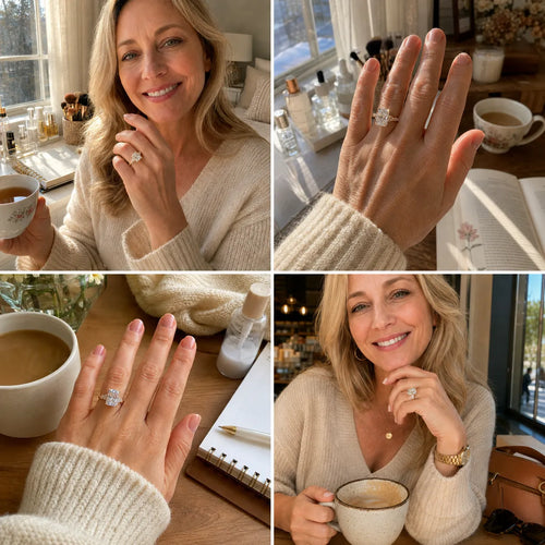 A Little Sparkle For Yourself: 1-5-Carat Flawless Radiant Cut Moissanite Ring (Hidden Halo, VVS1)-Last Day Sale🔥-90% OFF