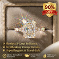 A Little Sparkle For Yourself: 1-5-Carat Flawless Radiant Cut Moissanite Ring (Hidden Halo, VVS1)-Last Day Sale🔥-90% OFF