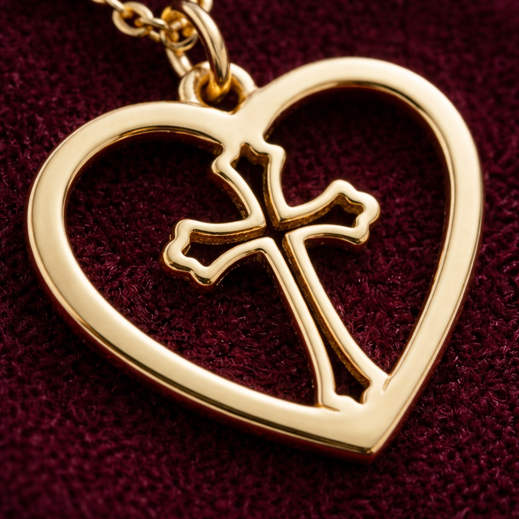Heart Cross Pendant Necklace