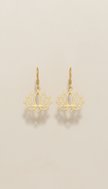 Lotus Motif Drop Earrings