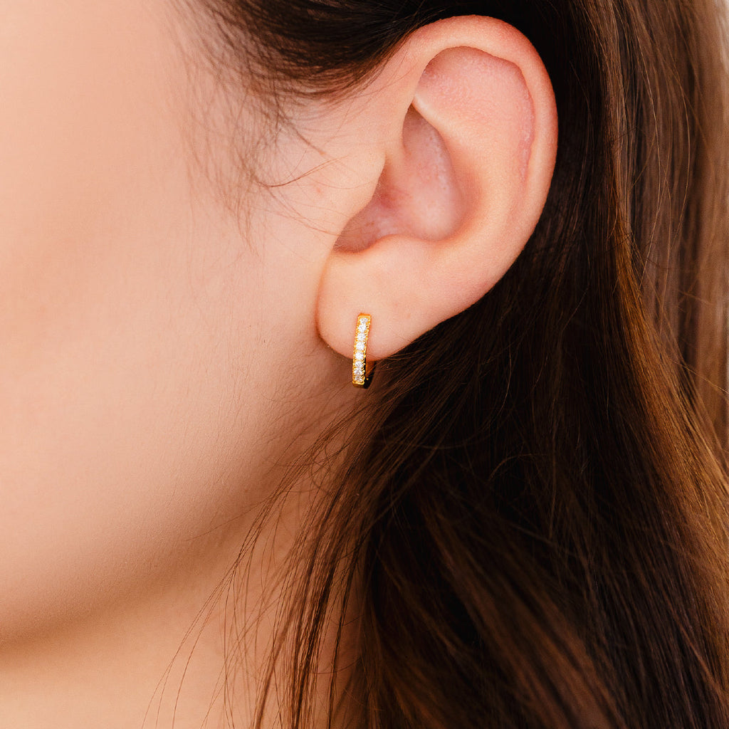 Pavé Huggie Earrings