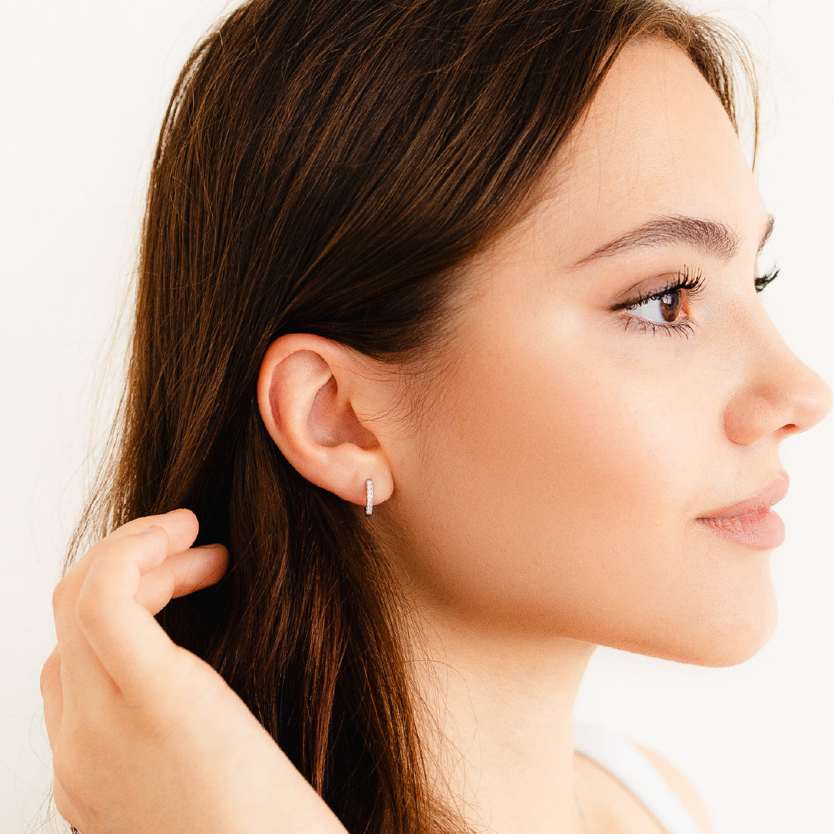 Pavé Huggie Earrings