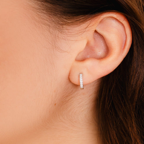 Pavé Huggie Earrings