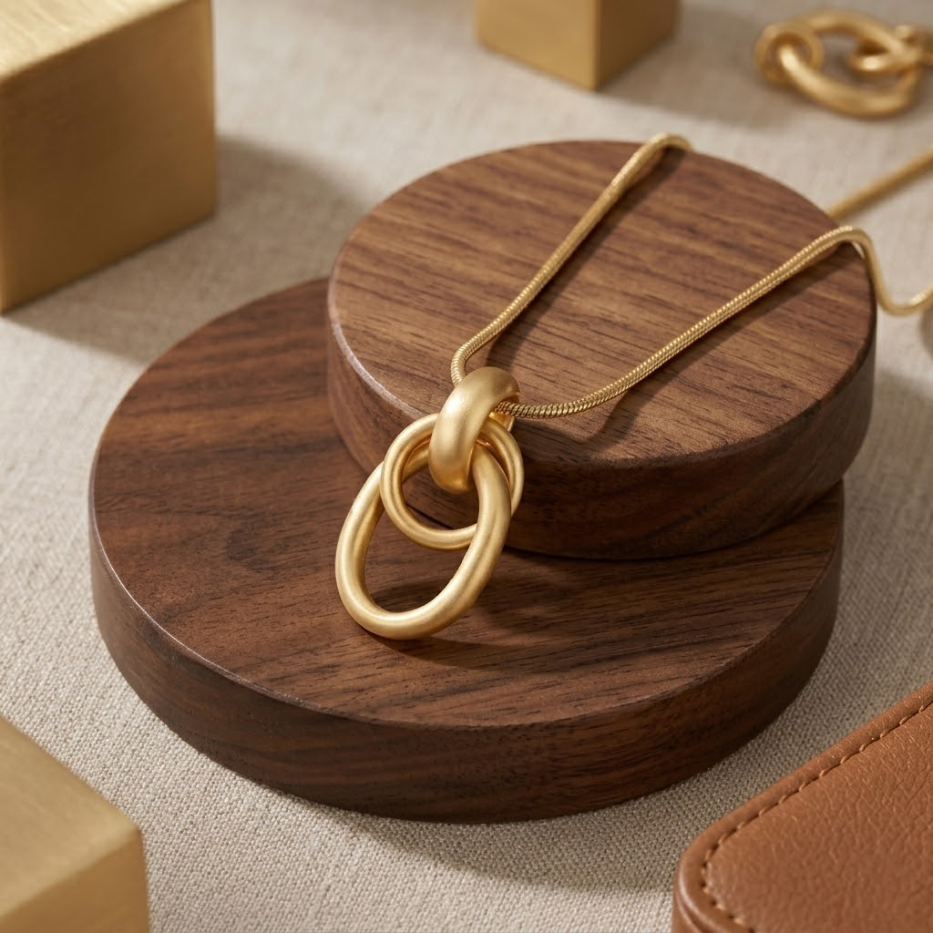Minimalist Geometric Ring Pendant Necklace