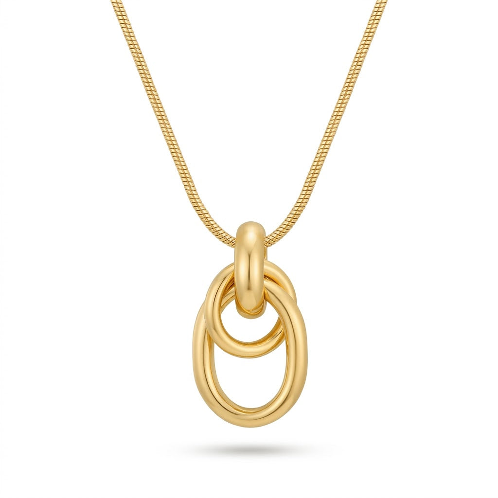 Minimalist Geometric Ring Pendant Necklace