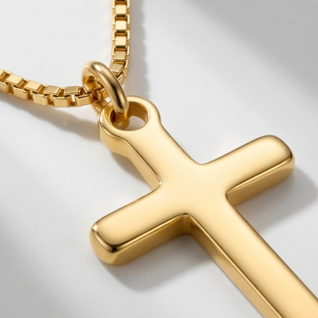 Minimalist Gold Cross Pendant Necklace