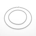 Silver Twisted Rope Chain Necklace