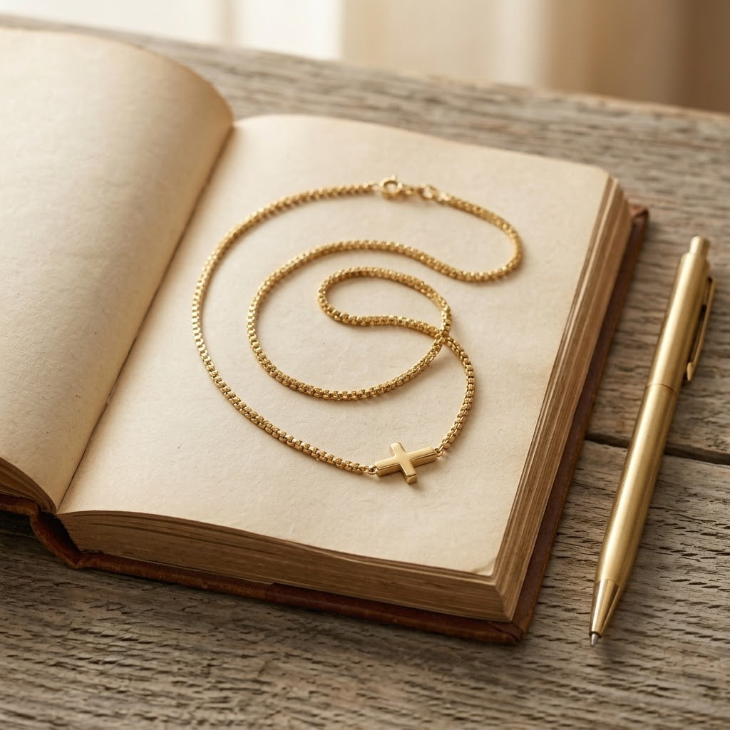 Minimalist Gold Cross Collarbone Necklace