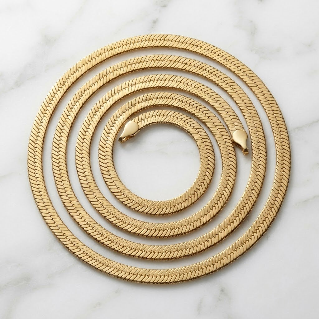 Minimalist Gold Herringbone Necklace
