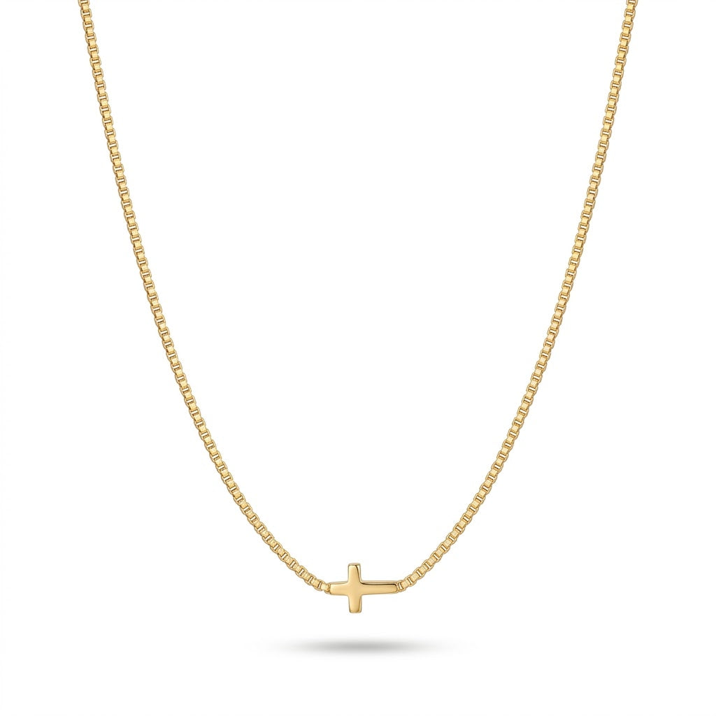 Minimalist Gold Cross Collarbone Necklace